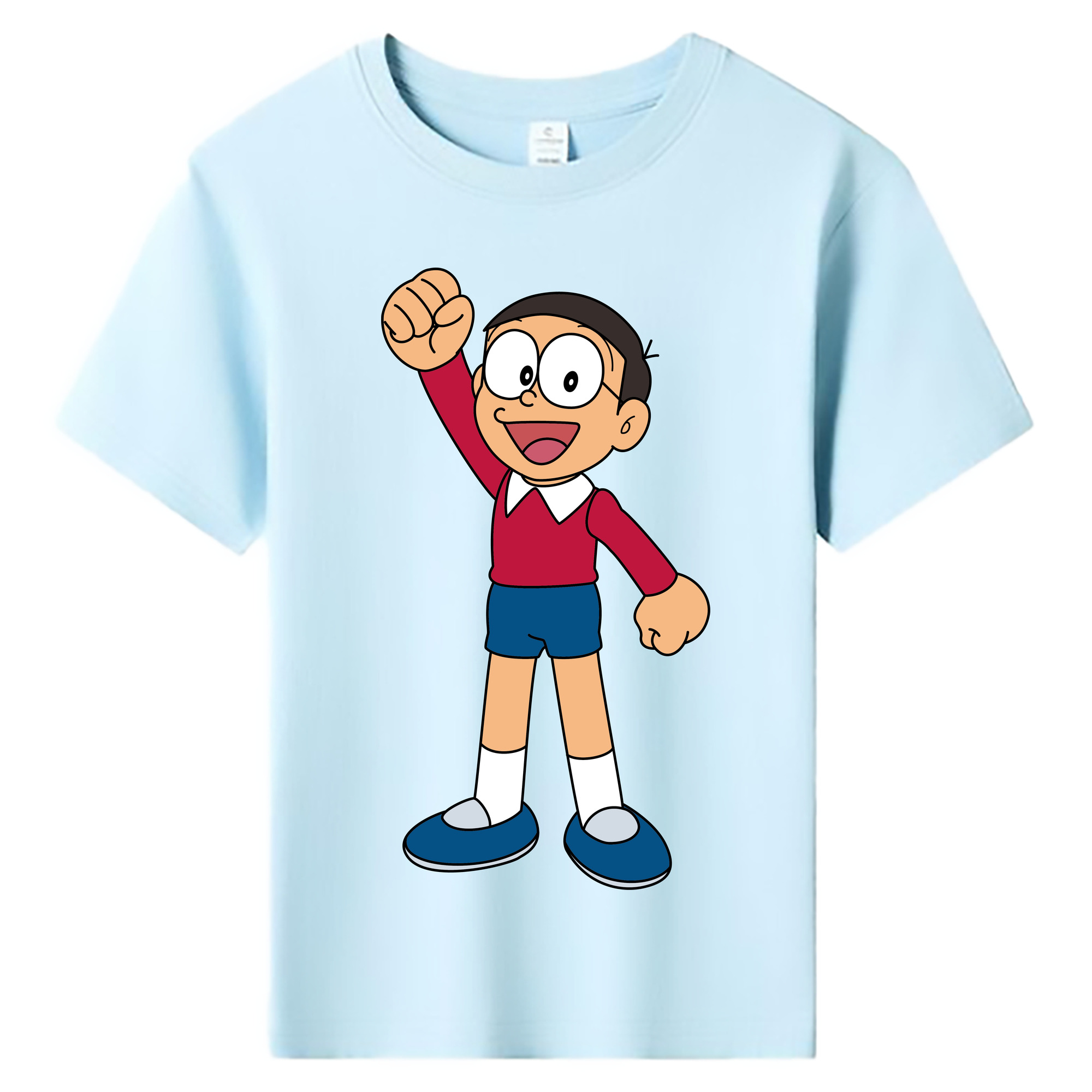 （画像用） ドラえもん 野比 のび太 Doraemon Nobita Nobi 綿100％キッズTシャツ（フロントプリント）